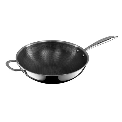 Funky Pro Cookware 30cm Tri-ply Wok, Pro-etched