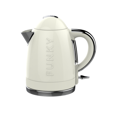 Cream Funky Kettle and 4-Slice Funky Toaster Set