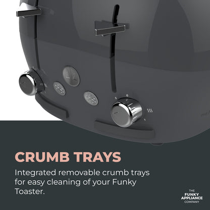 Grey Funky Kettle and 4-Slice Funky Toaster Set