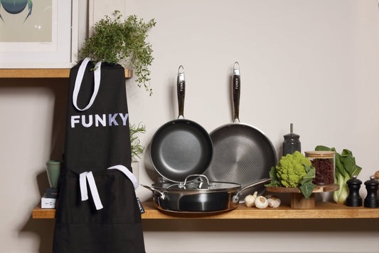 Funky Black Apron - Black lettering