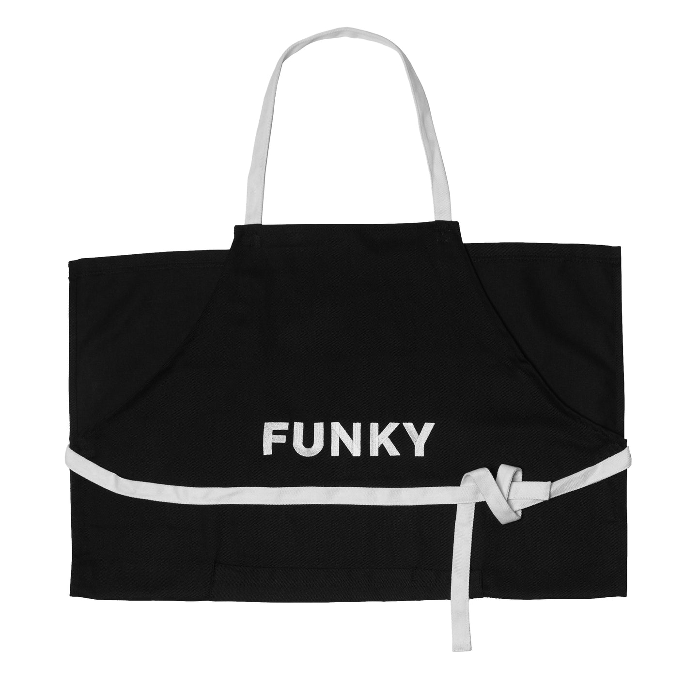 Funky Black Apron - White lettering