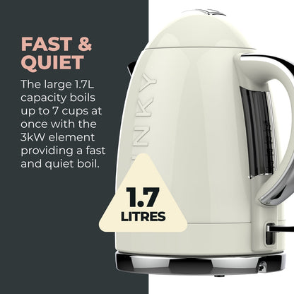 Cream Funky Kettle and 4-Slice Funky Toaster Set