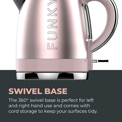 Rose Gold Funky Kettle and 4-Slice Funky Toaster Set