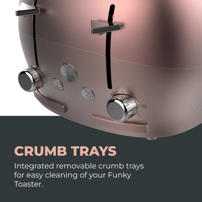 Rose Gold Funky Kettle and 4-Slice Funky Toaster Set