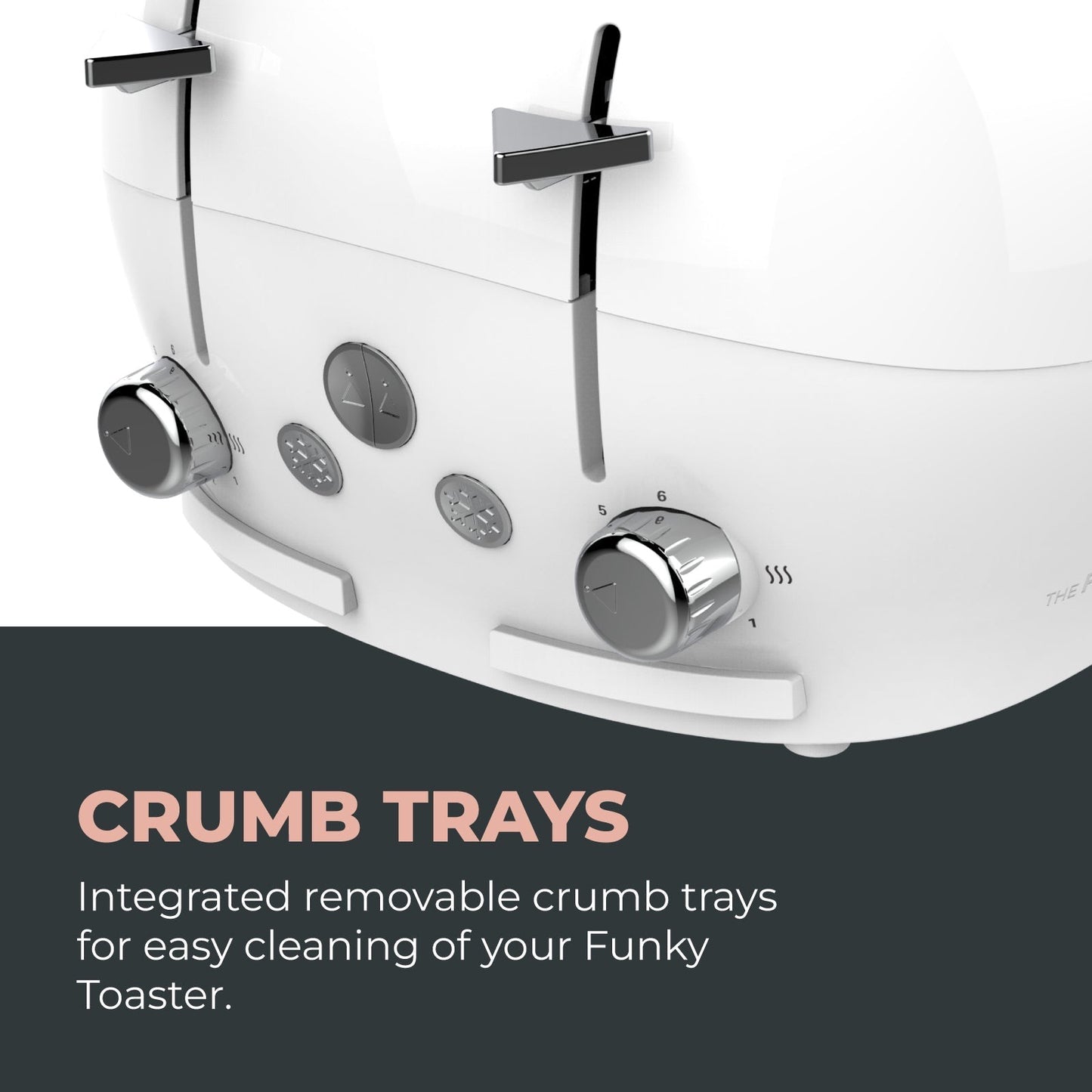 4-Slice White Funky Toaster